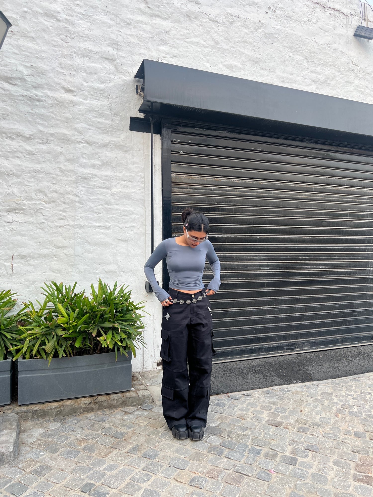 Black Chrome Cargo pants