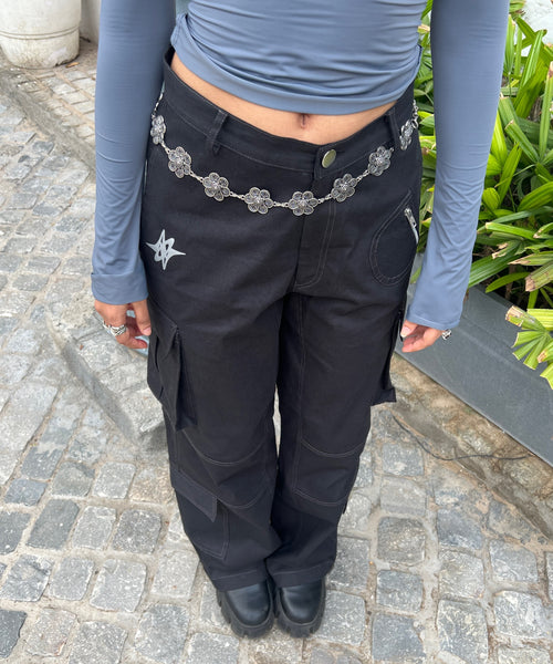 Black Chrome Cargo pants