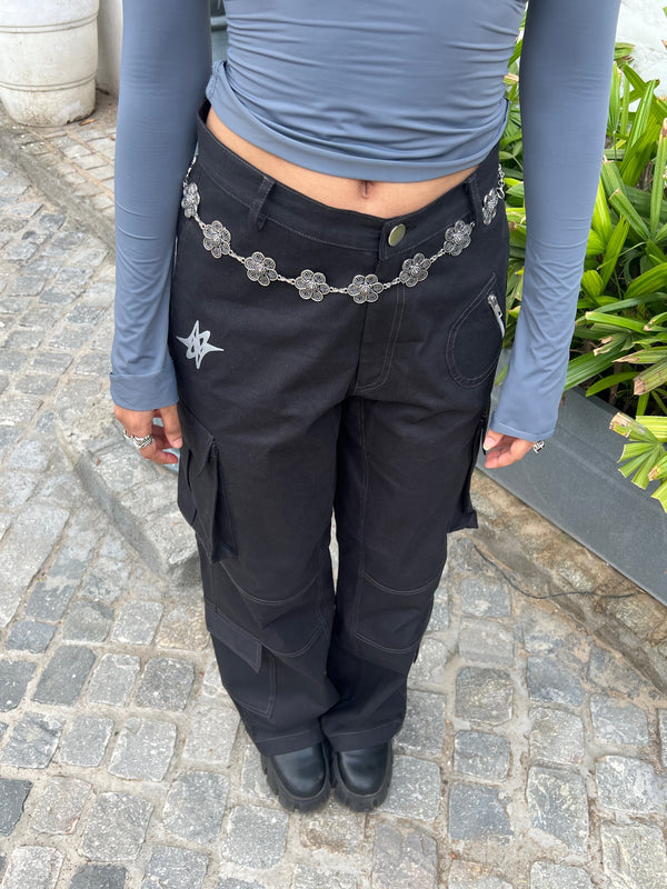 Black Chrome Cargo pants