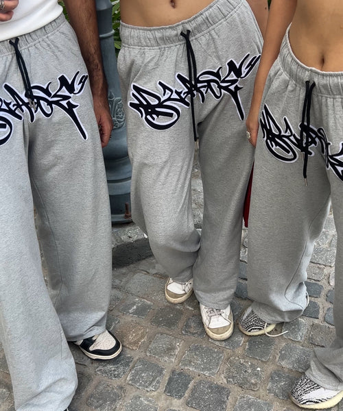 Graffiti Sweatpants - Melange Grey