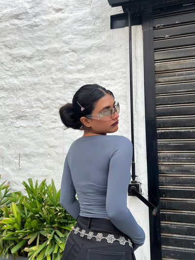 Basic Baddie tee - Cool grey