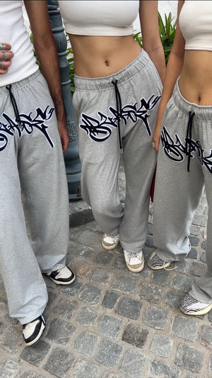 Graffiti Sweatpants - Melange Grey